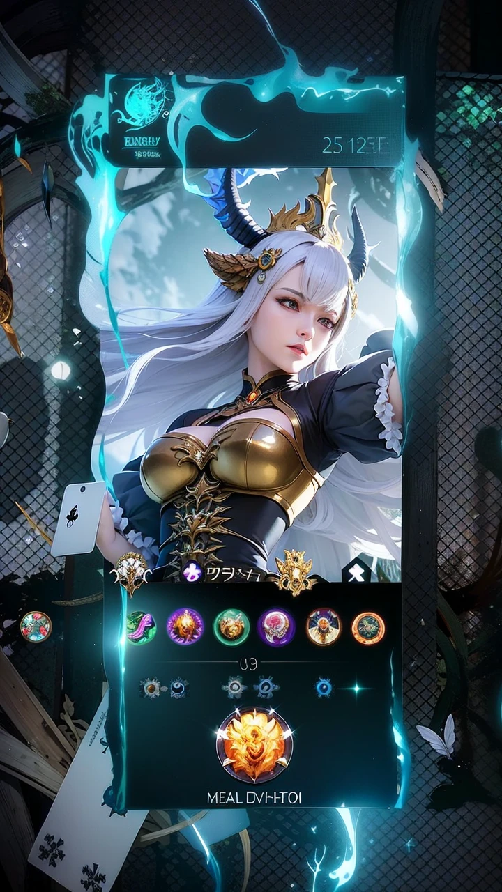 Masterpiece, ultra HD, detailed all picture, a close up of a devil, dyrroth from mobile legend, evil, extremely detailed artgerm, mobile legends character, inspired by Dyrroth, Six pack chest and abs, yellow jewel above the chest.