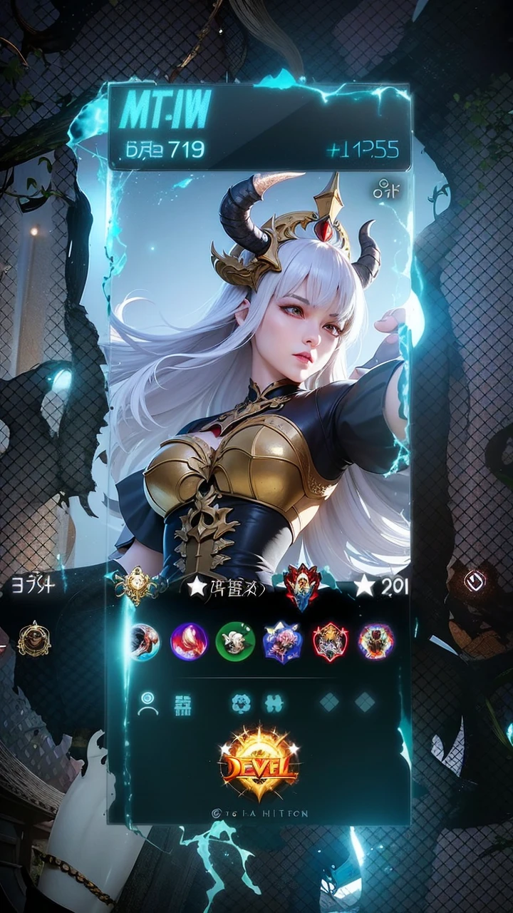 Masterpiece, ultra HD, detailed all picture, a close up of a devil, dyrroth from mobile legend, evil, extremely detailed artgerm, mobile legends character, inspired by Dyrroth, Six pack chest and abs, yellow jewel above the chest.