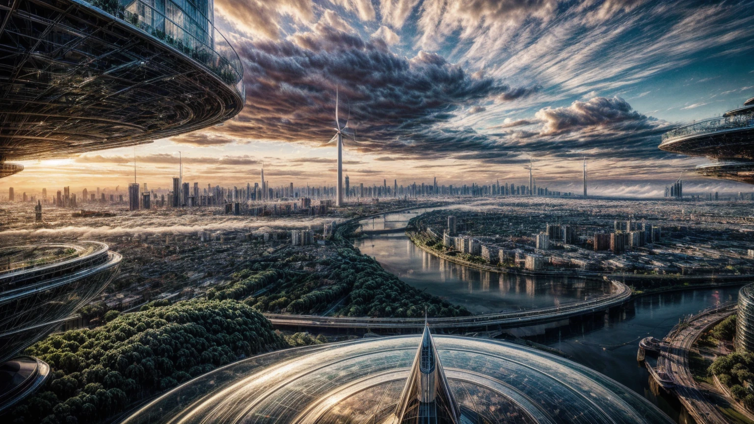 (Best quality,4K,8K,A high resolution,Masterpiece:1.2),Ultra-detailed,(Realistic,Photorealistic,photo-realistic:1.37),Futuristic floating city,Futuristic technology,Huge urban high-tech tablet platform,Airship,Floating in the sky,Futuristic city,Small airships around,High-tech hemispherical platform,Colorful lights,Advanced architecture,modernn architecture,skyscrapper,Access the cloud,Scenic beauty,view over city,Impressive design,Blend seamlessly with nature,energetic and vibrant atmosphere,Futuristic transportation system,Parking is suspended,Transparent path,Lush greenery,Sky gardens,cascading waterfalls,Magnificent skyline,reflections on the water,Sparkling river,Architectural innovation,futuristic skyscrapers,Transparent dome,The shape of the building is unusual,Elevated walkway,Impressive skyline,Glowing lights,Futuristic technology,Minimalist design,Scenic spots,Panoramic view,Cloud Piercing Tower,Vibrant colors,epic sunrise,epic sunset,Dazzling light display,magical ambiance,The future city,Urban Utopia,LuxuryLifestyle,Innovative energy,sustainable development,Smart city technology,Advanced infrastructure,Tranquil atmosphere,Nature and technology live in harmony,Awesome cityscape,Unprecedented urban planning,Architecture connects seamlessly with nature,High-tech metropolis,A cutting-edge engineering marvel,The future of urban living,Visionary architectural concept,Energy-efficient buildings,Harmony with the environment,A city floating above the clouds,Utopian dreams become reality,The possibilities are endless,State-of-the-art transportation network,Green energy integration,Innovative materials,Impressive holographic display,Advanced communication system,Breathtaking aerial view,Quiet and peaceful environment,Modernist aesthetics,Ethereal beauty