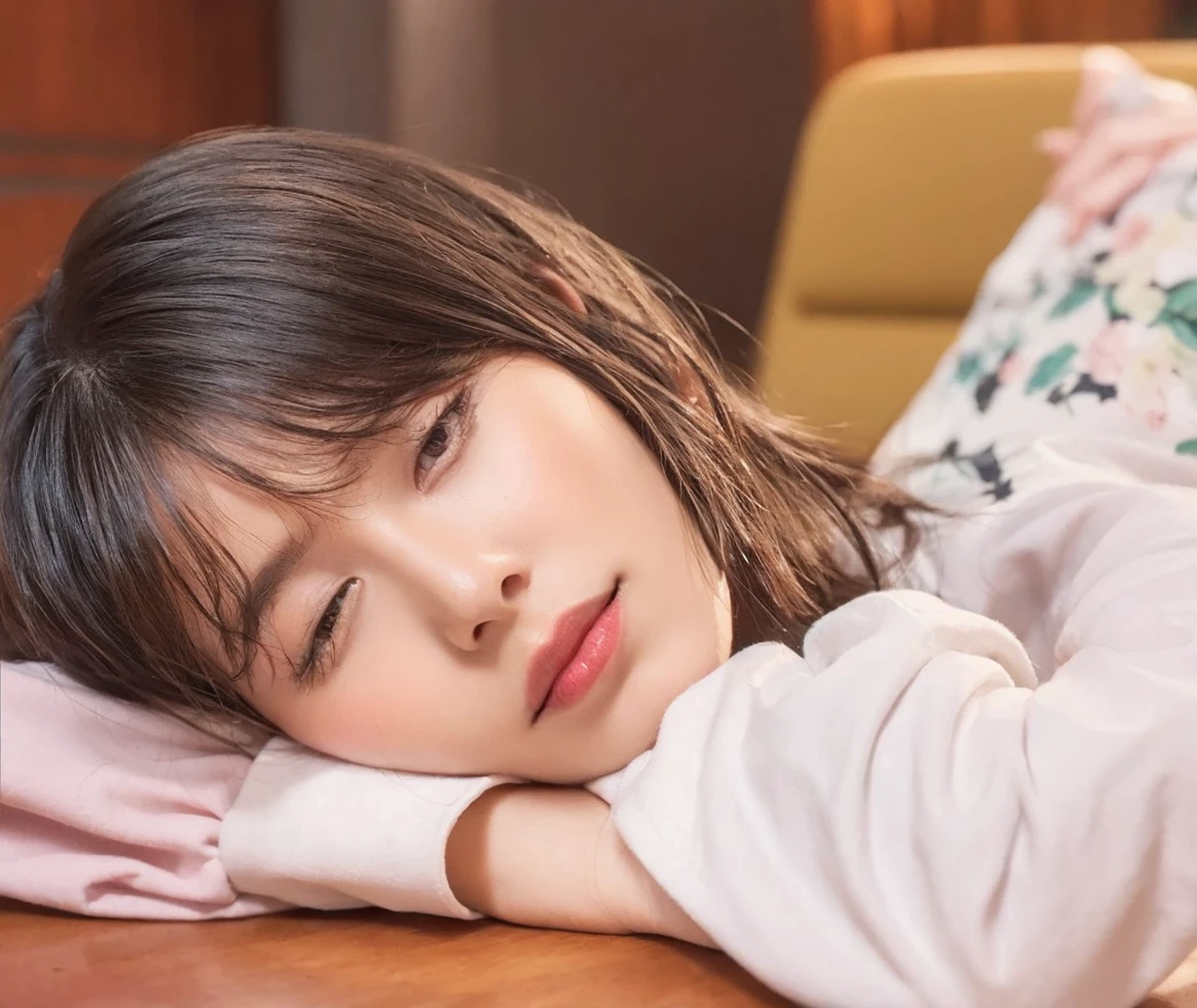 randome pose, mix4, (8K, Raw photography, top-quality, masterpiece: 1.45), (realisitic, Photorealsitic: 1.37), one girls, cute little, A smile、Cityscape, natta, profetional lighting, plain,a park,photon maping, Radio City, physically-based renderingt, Gradient black hair, white hair, Straight short bob cut,gals,a handsome, girl with, large full breasts,long-sleeve,cloak,Autumn clothes,Autumn outfit,top quality photo, hight resolution, 1080P, (clearface), (Detailed face description), (Detailed hand description), (masterpiece), lifelike, extreme light and shadows, dishevled hair, masterpiece, lush detail, (Fine facial features), (Highest Quality Photos), (masterpiece), (finely eye), dual、Look in front of you, Fine clavicle,Emphasis on the armpits、Show lower milk,