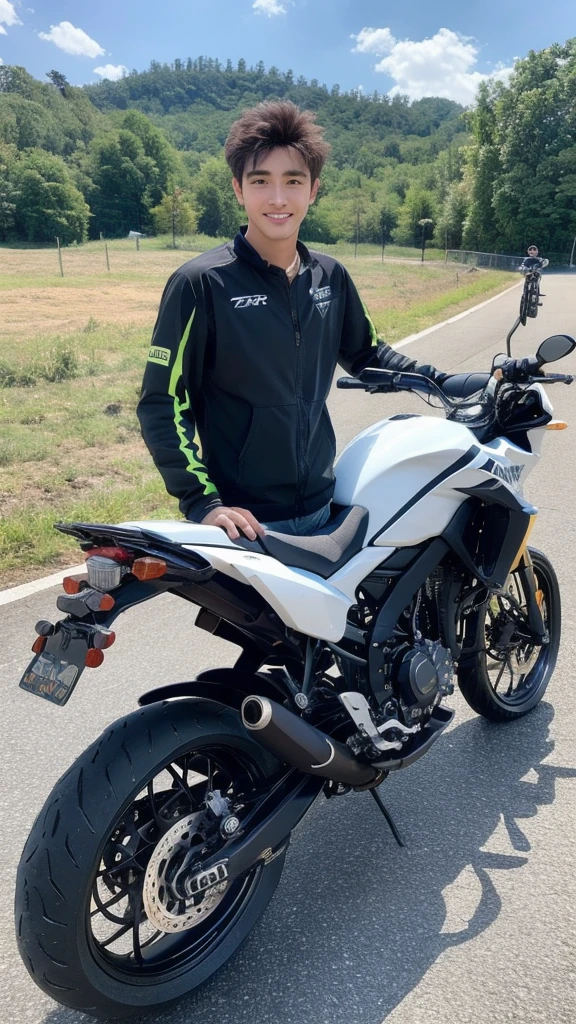 young man on mt 03 motorcycles 8K,best quality, ultra high resolution, insta story, shot by iphone camera