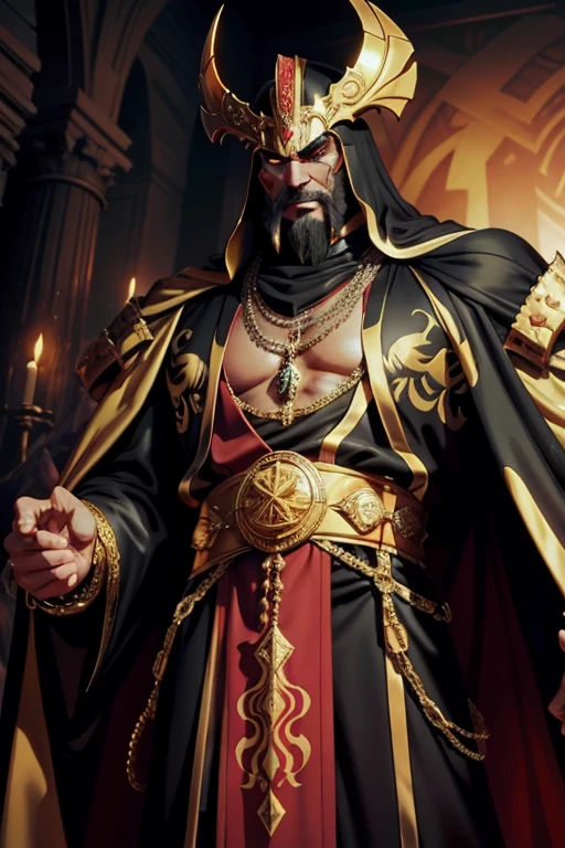 Lord Avarax is an imposing and imposing figure, wrapped in extravagant robes adorned with precious stones. His eyes shine with greed, and his every action is driven by an insatiable desire for wealth and power. Has accumulated a large amount of treasures and magical artifacts beyond imagination, all for the pursuit of your unlimited greed, gold mask