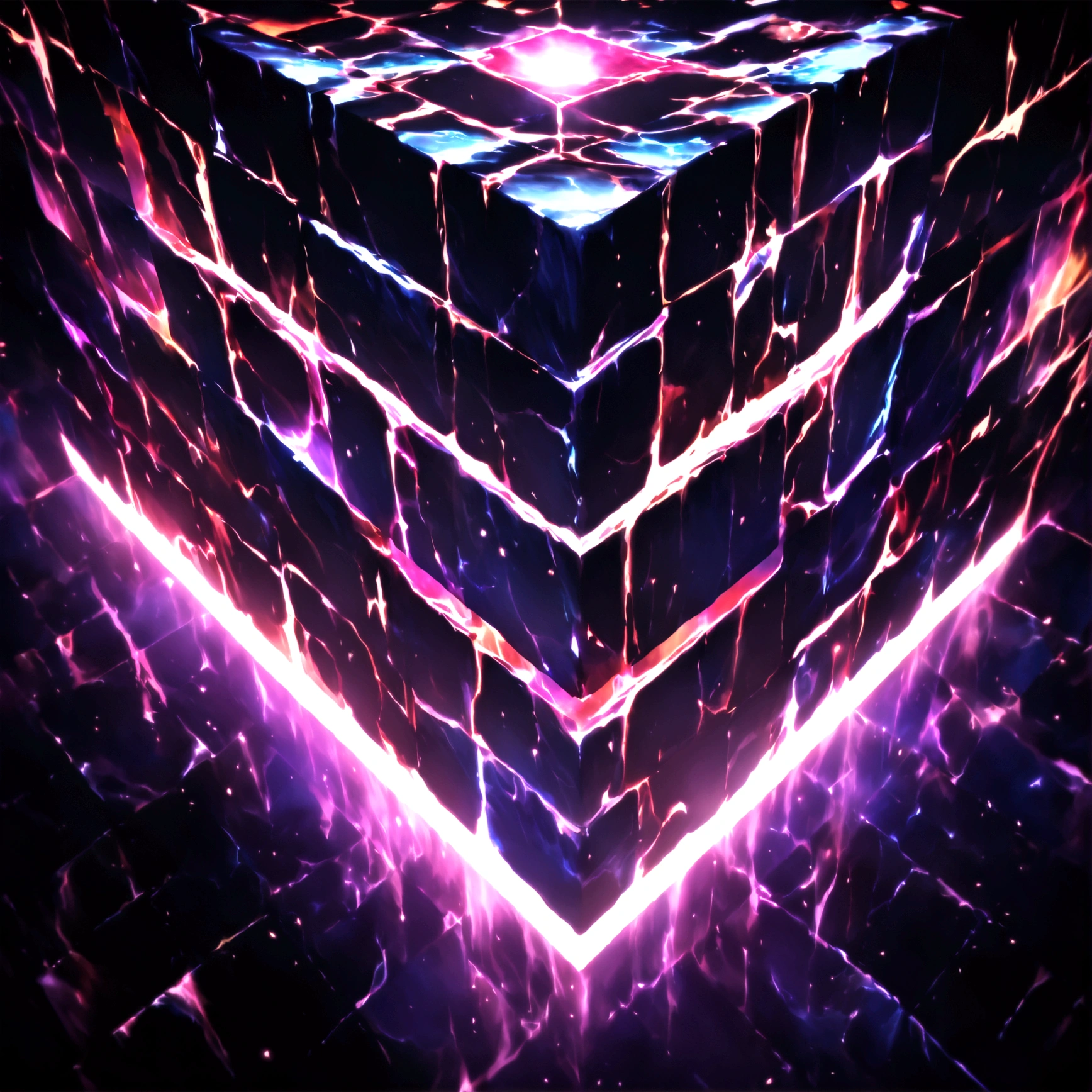 Black magic cube, divided into squares, black background,"Anime features inspired by One Piece, drenched in dramatic and incredible lighting, dramatic lighting, infused with creative details, ultra-fine 2D design, scenery bathed in creativity, bathed in creativity, boasting HD anime resolution clarity, HD anime graphics, high-octane rendering"