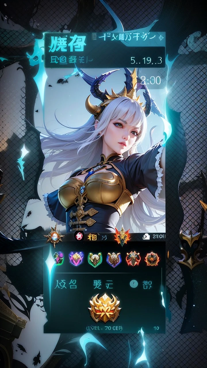 Masterpiece, ultra HD, detailed all picture, a close up of a devil, dyrroth from mobile legend, evil, extremely detailed artgerm, mobile legends character, inspired by Dyrroth, Six pack chest and abs, yellow jewel above the chest.