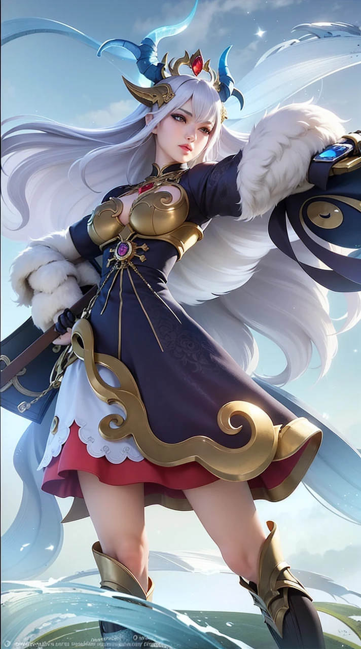 Masterpiece, ultra HD, detailed all picture, a close up of a devil, dyrroth from mobile legend, evil, extremely detailed artgerm, mobile legends character, inspired by Dyrroth, Six pack chest and abs, yellow jewel above the chest.