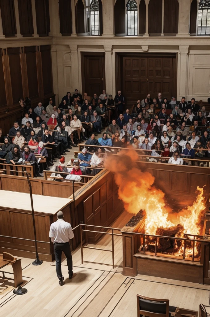 Court on fire