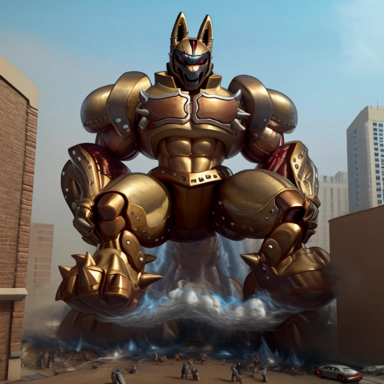(masterpiece. official art. 8k. best quality. detailed full body. full body.)
(situation 1 : dominating Shiny_Mega_Lucario. Shiny_Mega_Lucario is over 1000 meters long. focus GIANT mechanical Muscular Shiny_Mega_Lucario is trampling the city. Looking down. macro. stomp. Low-angle perspective. emphasizing the immense size. He is much bigger than a skyscraper. Giga Giants. looking down. foot focus, (soles:1.2) stomp,)
(situation 2 :smoke and flames rising from the destruction in the city)
(Additional details 1: BlackKnight_fe. Armor. Cape. Helmet.. high-tech bio-mecha armor. real texture material. whole body shines like metal. Wearing cyberpunk mecha. emphasizes the muscles. suit fully made of metal. intricate armor. Robotic suit. suit fully made of metal. cyborg. Powered exoskeleton with the same design as Shiny_Mega_Lucario).
(Additional details 2: Detailed head. Detailed Body. Detailed abs. gigantic muscles. HYPER MUSCLES. Gigachad Muscular. big muscle. pecs. triceps. traps. unusually developed muscular body. body full of huge muscles. showing off muscles. pectorales enormes. Exaggeratedly huge muscles. huge muscles. long legs.).
(Additional details 3: nj5furry, Spread wings. It has wings. black have big wings. The claws are sharp. Sharp teeth.).