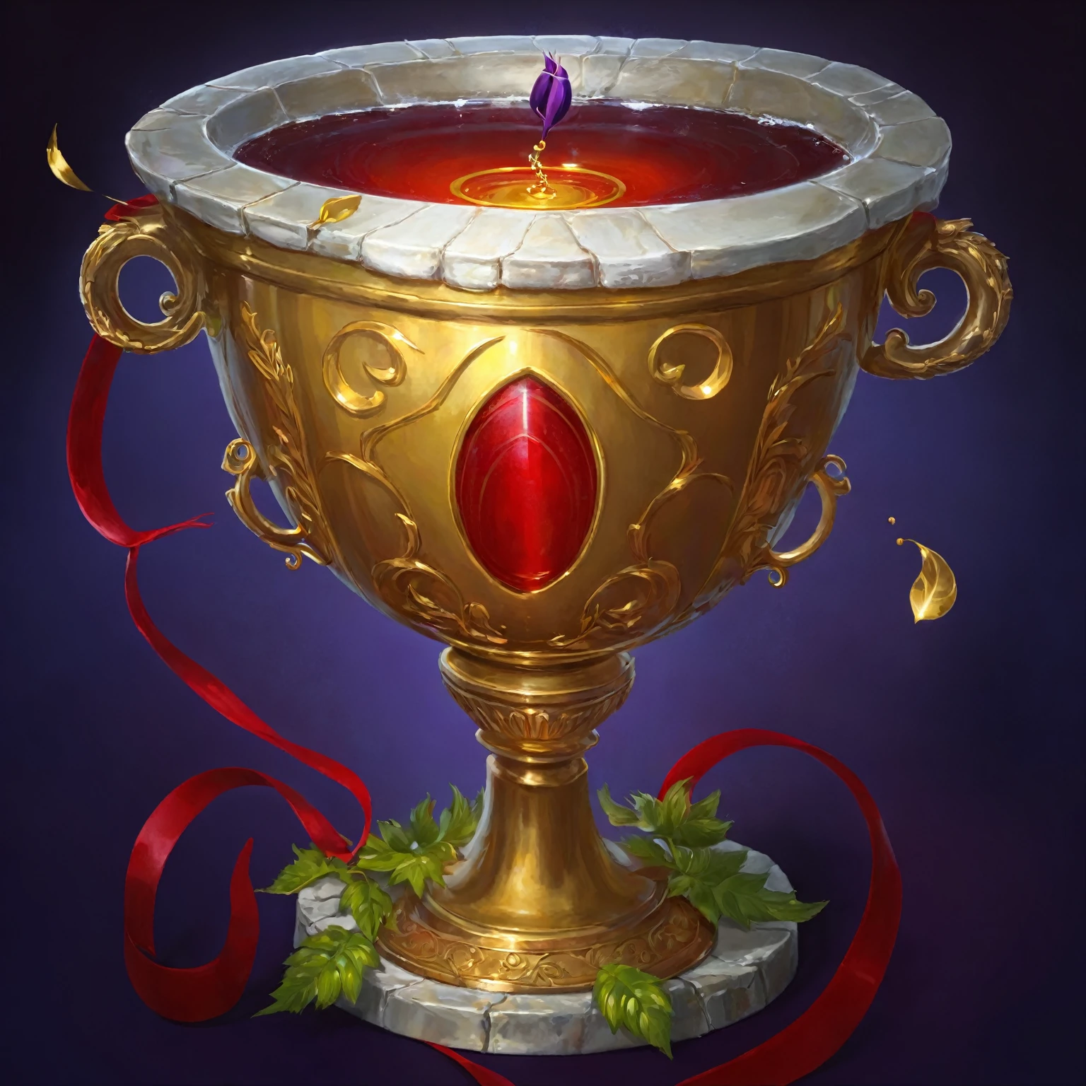 There is a gold cup,