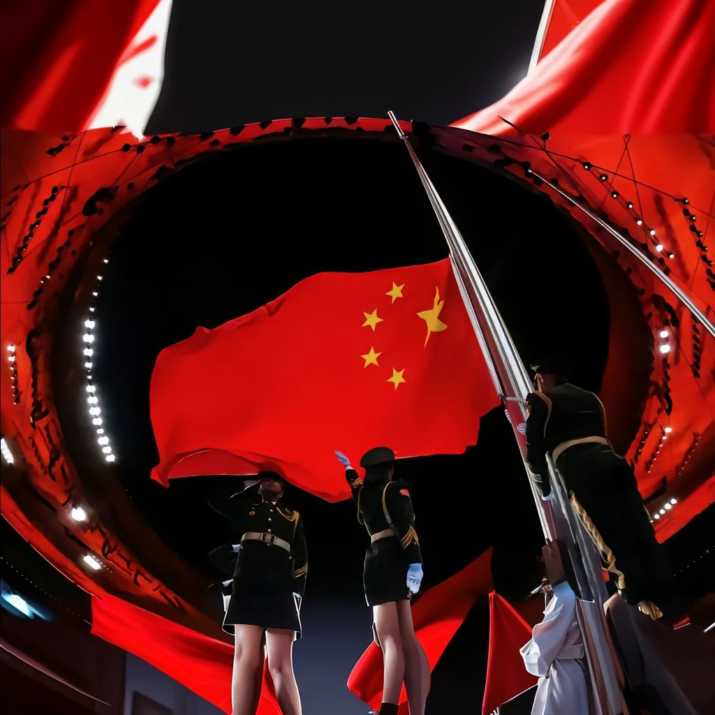 China's five-star red flag，red，