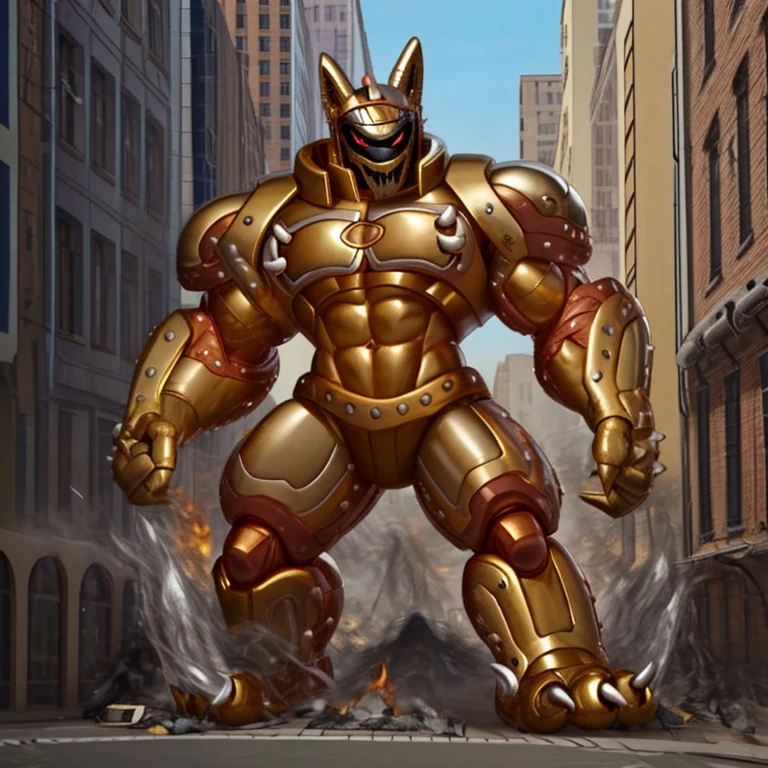 (masterpiece. official art. 8k. best quality. detailed full body. full body.)

(situation 1 : dominating Shiny_Mega_Lucario. terra_macro,)

(situation 2 :smoke and flames rising from the destruction in the city)

(Additional details 1: BlackKnight_fe. Armor. Cape. Helmet.. high-tech bio-mecha armor. real texture material. whole body shines like metal. Wearing cyberpunk mecha. emphasizes the muscles. suit fully made of metal. intricate armor. Robotic suit. suit fully made of metal. cyborg. Powered exoskeleton with the same design as Shiny_Mega_Lucario).

(Additional details 2: Detailed head. Detailed Body. Detailed abs. gigantic muscles. HYPER MUSCLES. Gigachad Muscular. big muscle. pecs. triceps. traps. unusually developed muscular body. body full of huge muscles. showing off muscles. pectorales enormes. Exaggeratedly huge muscles. huge muscles. long legs.).

(Additional details 3: nj5furry, Spread wings. It has wings. black have big wings. The claws are sharp. Sharp teeth.). 
