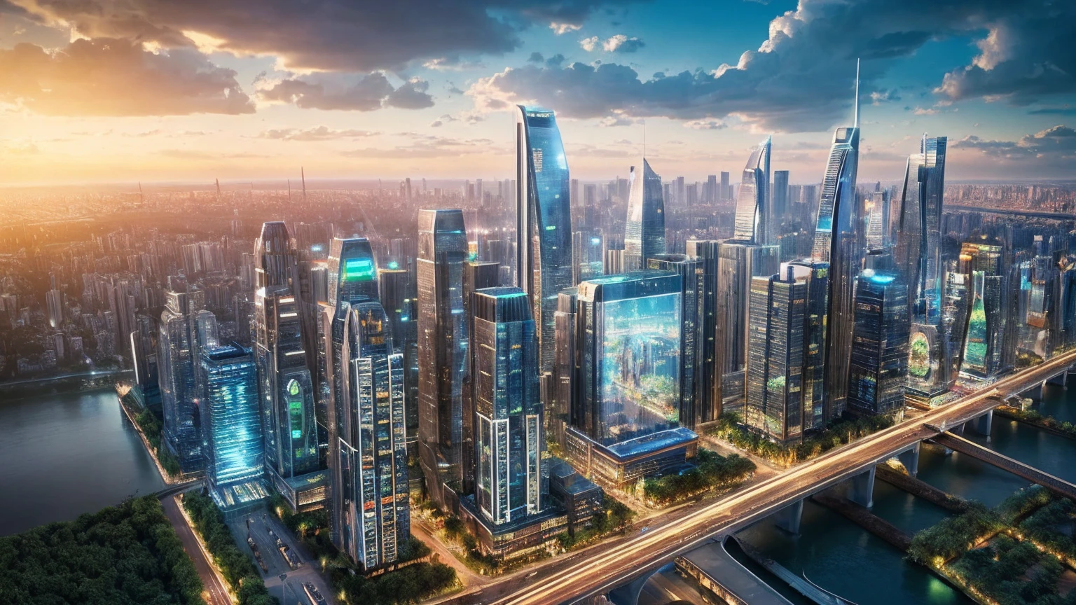 (Best quality,4K,8K,A high resolution,Masterpiece:1.2),Ultra-detailed,(Realistic,Photorealistic,photo-realistic:1.37),Futuristic floating city,Futuristic technology,Huge urban high-tech tablet platform,Airship,Floating in the sky,Futuristic city,Small airships around,High-tech hemispherical platform,Colorful lights,Advanced architecture,modernn architecture,skyscrapper,Access the cloud,Scenic beauty,view over city,Impressive design,Blend seamlessly with nature,energetic and vibrant atmosphere,Futuristic transportation system,Parking is suspended,Transparent path,Lush greenery,Sky gardens,cascading waterfalls,Magnificent skyline,reflections on the water,Sparkling river,Architectural innovation,futuristic skyscrapers,Transparent dome,The shape of the building is unusual,Elevated walkway,Impressive skyline,Glowing lights,Futuristic technology,Minimalist design,Scenic spots,Panoramic view,Cloud Piercing Tower,Vibrant colors,epic sunrise,epic sunset,Dazzling light display,magical ambiance,The future city,Urban Utopia,LuxuryLifestyle,Innovative energy,sustainable development,Smart city technology,Advanced infrastructure,Tranquil atmosphere,Nature and technology live in harmony,Awesome cityscape,Unprecedented urban planning,Architecture connects seamlessly with nature,High-tech metropolis,A cutting-edge engineering marvel,The future of urban living,Visionary architectural concept,Energy-efficient buildings,Harmony with the environment,A city floating above the clouds,Utopian dreams become reality,The possibilities are endless,State-of-the-art transportation network,Green energy integration,Innovative materials,Impressive holographic display,Advanced communication system,Breathtaking aerial view,Quiet and peaceful environment,Modernist aesthetics,Ethereal beauty