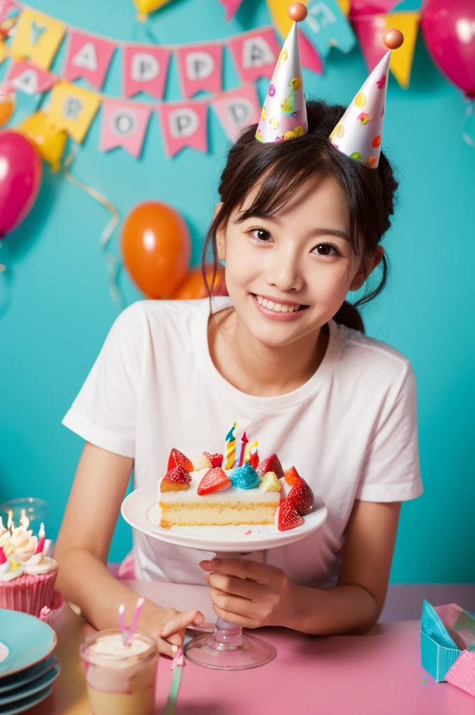 A birthday with cake
