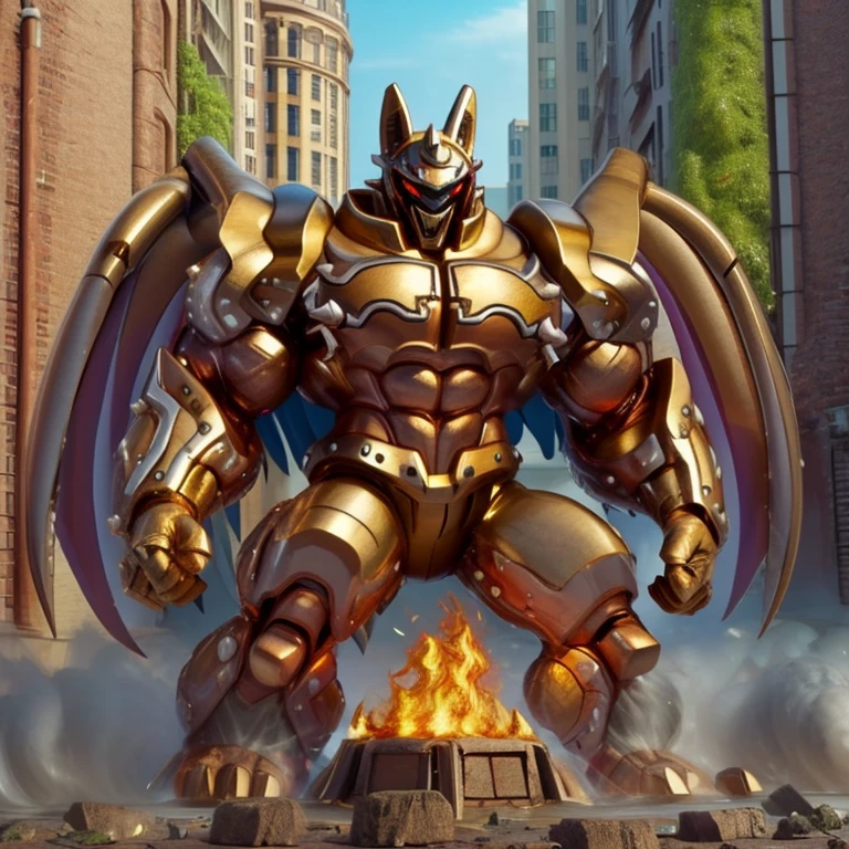 (masterpiece. official art. 8k. best quality. detailed full body. full body.)

(situation 1 : dominating Shiny_Mega_Lucario. terra_macro, macro. GTS)

(situation 2 :smoke and flames rising from the destruction in the city)

(Additional details 1: BlackKnight_fe. Armor. Cape. Helmet.. high-tech bio-mecha armor. real texture material. whole body shines like metal. Wearing cyberpunk mecha. emphasizes the muscles. suit fully made of metal. intricate armor. Robotic suit. suit fully made of metal. cyborg. Powered exoskeleton with the same design as Shiny_Mega_Lucario).

(Additional details 2: Detailed head. Detailed Body. Detailed abs. gigantic muscles. HYPER MUSCLES. Gigachad Muscular. big muscle. pecs. triceps. traps. unusually developed muscular body. body full of huge muscles. showing off muscles. pectorales enormes. Exaggeratedly huge muscles. huge muscles. long legs.).

(Additional details 3: nj5furry, Spread wings. It has wings. black have big wings. The claws are sharp. Sharp teeth.). 
