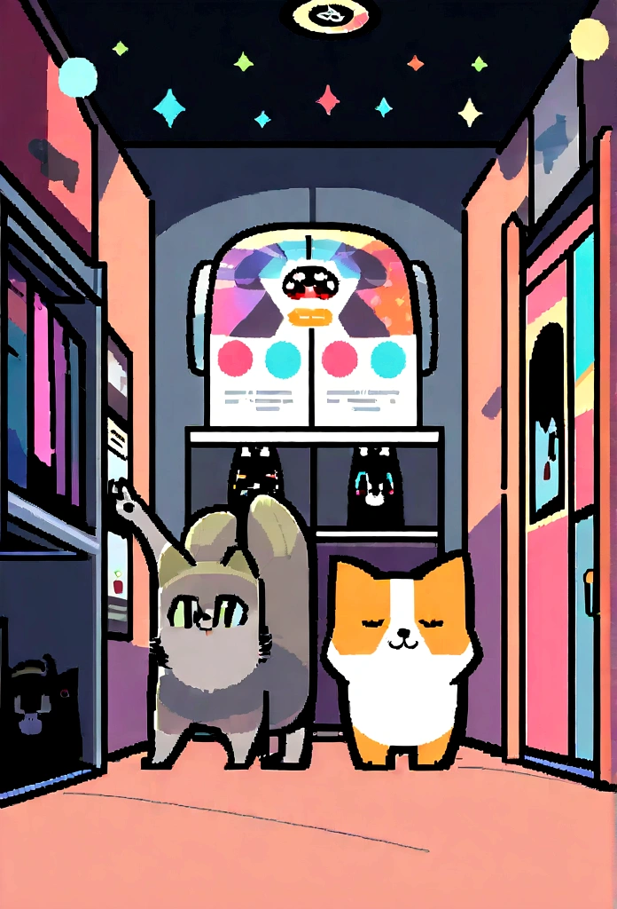 night、Girl listening to music in a cozy room, Using headphones, 2D-style animation, Lo-Fi, hard disk, Dark Environment Logo "Team Tomodachi":Place the logo in the center of the chest area of the T-shirt.Use a bold font and colorful letters to write "Team Tomodachi".Characters:Arrange four characters above the logo.Dog: Positioned at the left end of the logo, with a cute expression, standing slightly sideways.Cat: Next to the dog, with a paw raised as if waving.Monkey: Next to the cat, raising a hand in a lively pose.Pheasant: Positioned at the right end of the logo, with wings spread as if flying.