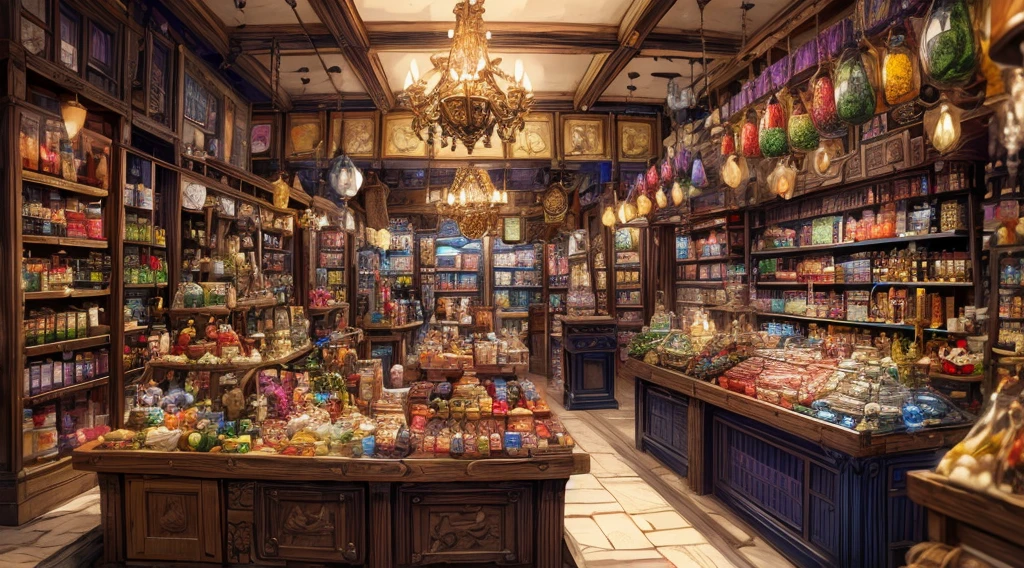 (best quality, Extremely detailed, Practical:1.37), A MMORPG potion shop, A fantasy shop with unlimited magic items, Sells fine potions, Everything is beautifully crafted. Shelves filled with various potion bottles in the store, Each one exudes a subtle glow. Shelves made of polished wood, It has intricate carvings depicting mythical creatures. The lighting in the store is dim., create a fascinate atmosphere.
Located in the heart of the store, There is a big, Ornate counter made of marble. On the counter, Several potion bottles were on display, Showing off its bright colors and unique shapes. On the counter装饰着古老的符文, Give it a mysterious feel.
Behind the counter, There is a knowledgeable shop owner, Wearing robes emblazoned with magical symbols. The owner has a friendly smile,Wise eyes, Always ready to help any adventurer in need of a powerful potion.
Tapestries depicting epic battle scenes and mythical creatures line the walls of the store.. Tapestry with rich details, Bright colors,Exquisitely embroidered. They add an extra layer of magic and wonder to the atmosphere of the store..
A magical aroma fills the air, Smells like a magic potion,Create a sense of mystery. The potions themselves come in all shapes and sizes, The label describes the efficacy and ingredients. Each bottle of potion is carefully crafted,Complex details, Demonstrating the skills of a pharmacist.
The store is bustling, Browse a wide variety of potions with adventurers and magical creatures. The air was filled with conversation and occasional laughter., Create active、A welcoming atmosphere.
When customers purchase goods, The store owner provides them with professional advice on the best use of the potion and potential side effects. The owner's knowledge and expertise are renowned throughout the kingdom.
The overall tone of the scene is rich and vibrant, Dark blue combination, Purple, and gold tones. The lighting highlights the details of each potion, Casts subtle shadows and creates a sense of depth.
This store exudes a sense of wonder and excitement, Invite adventurers to explore its infinite possibilities. it's here,Dreams and fantasies become reality through a magical mixture within the walls.