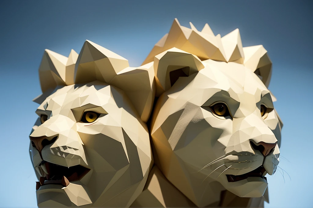 白色背景下的Lion head特写, Lion head, Polygonal Art, 2d full body lion, half lion, Low Poly digital art, Low Poly, Low Poly, lion face, third Lion head, Low Poly效果, Low Poly图形, Low Poly插图, Low Poly艺术