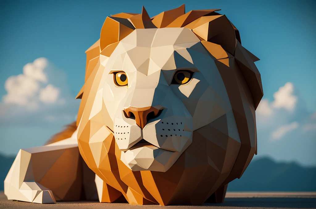 白色背景下的Lion head特写, Lion head, Polygonal Art, 2d full body lion, half lion, Low Poly digital art, Low Poly, Low Poly, lion face, third Lion head, Low Poly效果, Low Poly图形, Low Poly插图, Low Poly艺术