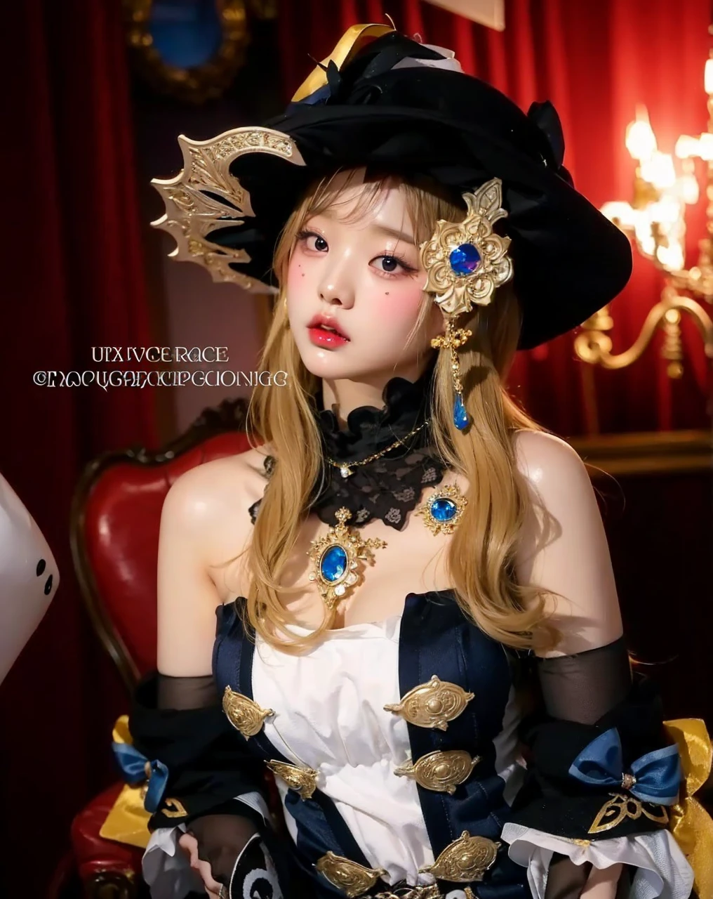 Wonyoung from IVE face, foto realista, ultra HD, 8k, big juicy lips