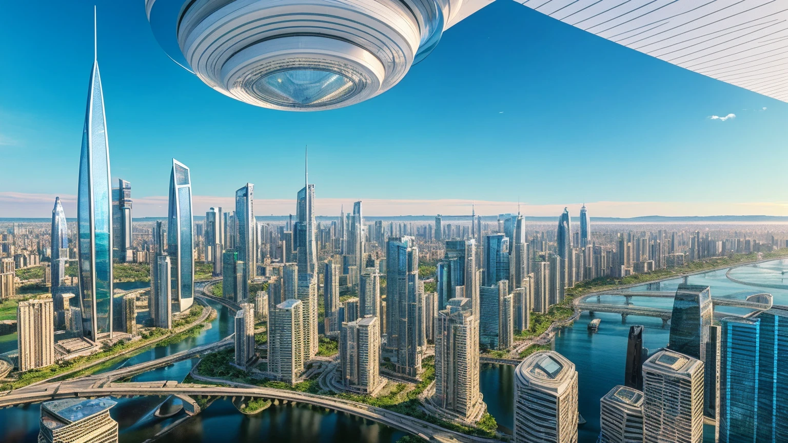 (Best quality,4K,8K,A high resolution,Masterpiece:1.2),Ultra-detailed,(Realistic,Photorealistic,photo-realistic:1.37),Futuristic floating city,Futuristic technology,Huge urban high-tech tablet platform,Airship,Floating in the sky,Futuristic city,Small airships around,High-tech hemispherical platform,Colorful lights,Advanced architecture,modernn architecture,skyscrapper,Access the cloud,Scenic beauty,view over city,Impressive design,Blend seamlessly with nature,energetic and vibrant atmosphere,Futuristic transportation system,Parking is suspended,Transparent path,Lush greenery,Sky gardens,cascading waterfalls,Magnificent skyline,reflections on the water,Sparkling river,Architectural innovation,futuristic skyscrapers,Transparent dome,The shape of the building is unusual,Elevated walkway,Impressive skyline,Glowing lights,Futuristic technology,Minimalist design,Scenic spots,Panoramic view,Cloud Piercing Tower,Vibrant colors,epic sunrise,epic sunset,Dazzling light display,magical ambiance,The future city,Urban Utopia,LuxuryLifestyle,Innovative energy,sustainable development,Smart city technology,Advanced infrastructure,Tranquil atmosphere,Nature and technology live in harmony,Awesome cityscape,Unprecedented urban planning,Architecture connects seamlessly with nature,High-tech metropolis,A cutting-edge engineering marvel,The future of urban living,Visionary architectural concept,Energy-efficient buildings,Harmony with the environment,A city floating above the clouds,Utopian dreams become reality,The possibilities are endless,State-of-the-art transportation network,Green energy integration,Innovative materials,Impressive holographic display,Advanced communication system,Breathtaking aerial view,Quiet and peaceful environment,Modernist aesthetics,Ethereal beauty