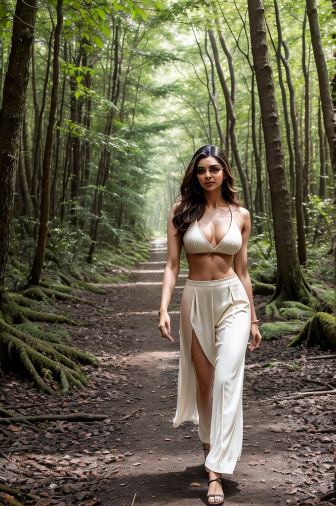 Deepika padukone,with big breast ,walking in forest