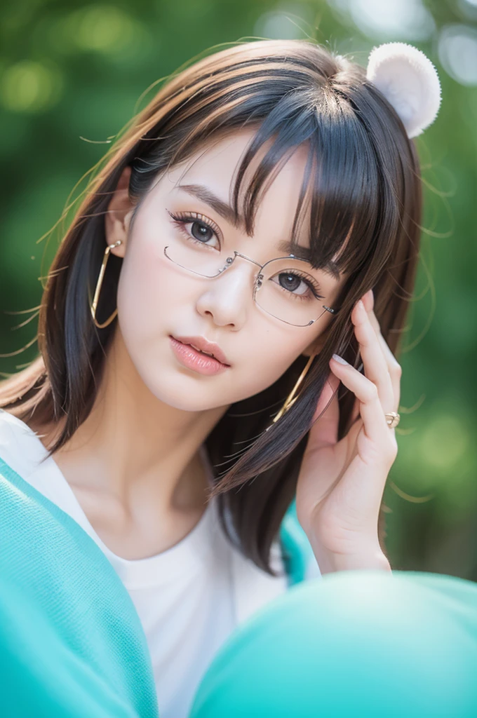 masterpiece, Highest quality, High resolution, Dragon Ball, Bull Pony, Aqua Hair,short hair、 Black Bunny Girl、Blue tights、Black rabbit earrings、Please show me your whole body from head to toe、Pig walking
