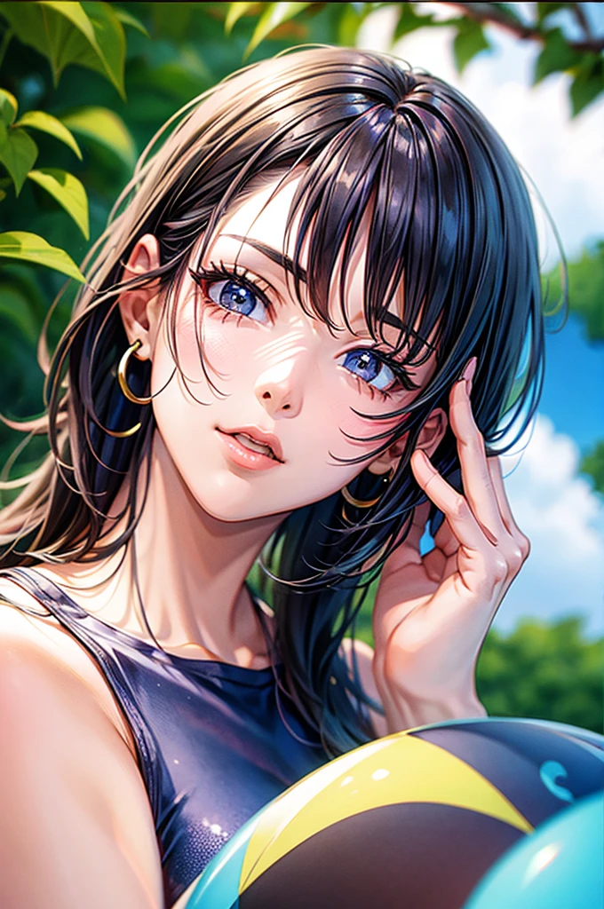 masterpiece, Highest quality, High resolution, Dragon Ball, Bull Pony, Aqua Hair,short hair、 Black Bunny Girl、Blue tights、Black rabbit earrings、Please show me your whole body from head to toe、Pig walking
