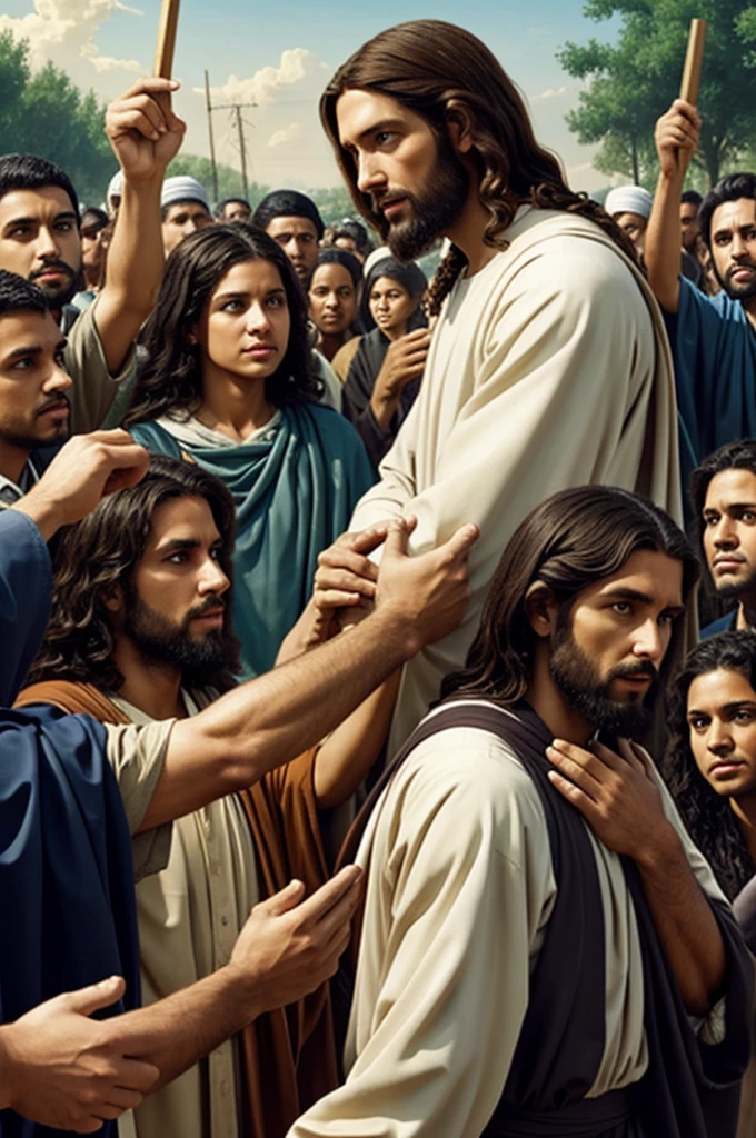 People respectfully Jesus