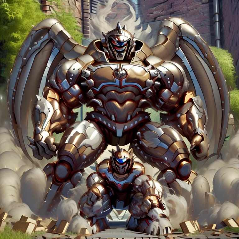 cartoon aliens with an unusually developed muscular body, claws and a jet-black body, hercules beetle, celshade, guyver style,