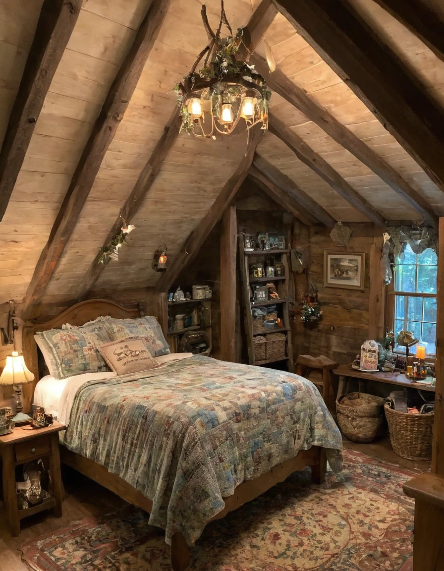 bedroom with room, cozy room, cozy treehouse bedroom, small bedroom, cozy place, cozy bed, cottagecore hippie, thomas kinkade. cute cozy room, in an attic, cottagecore, cozy and peaceful atmosphere, pleasant cozy atmosphere, cottagecore!!, cabin in the woods