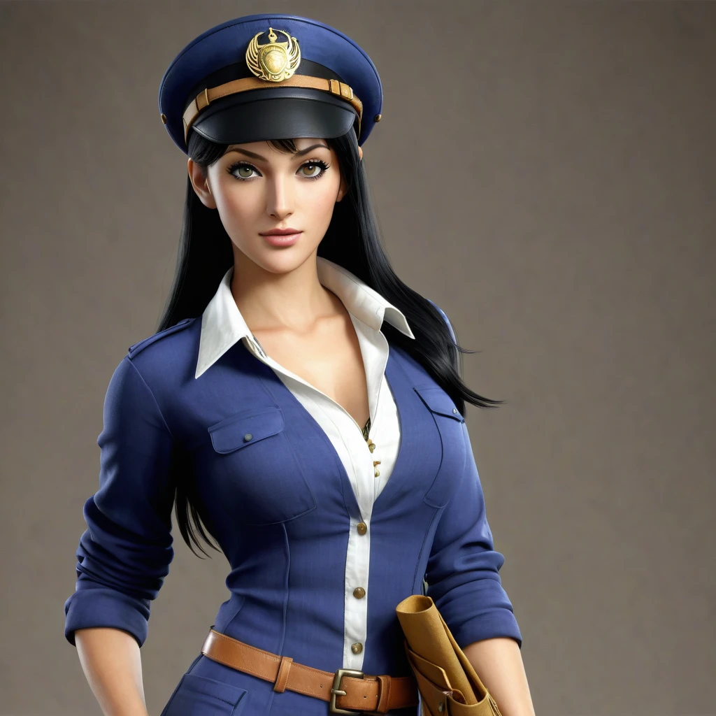 create a realistic image of the character nico robin as an archaeologist in the 1920s