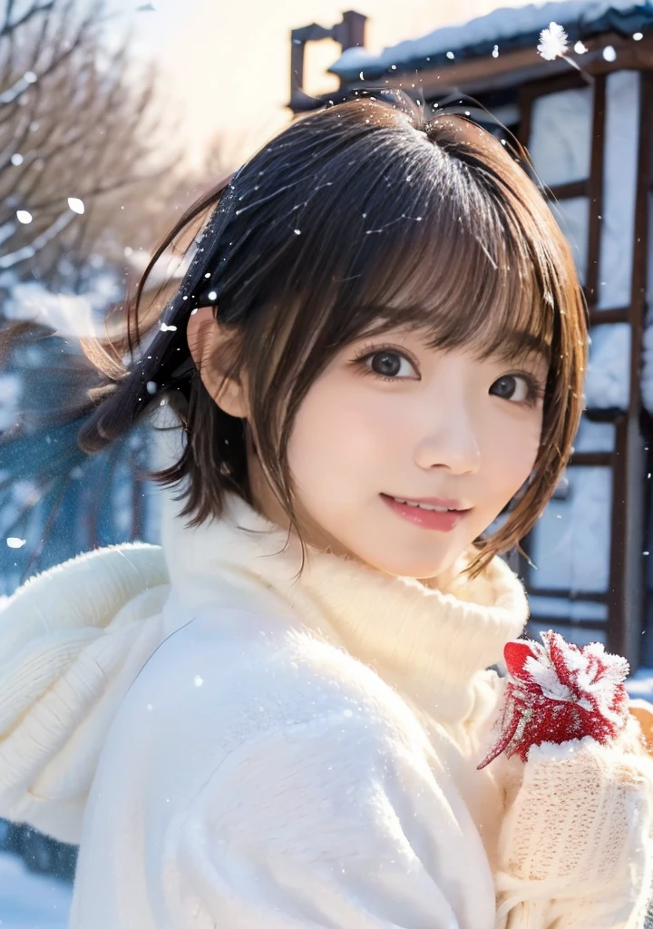 歯をみせるsmile、Blue Eyes、Holding a kitten、Photo from the waist up、Night city illumination shot、Cowgirl Shot、Fur coat、豪華なグレーのミンクのFur coat、Wear fine leather boots、Luxury Bags、Inner turtleneck、Silver necklace and small silver earrings Millionaire style:1.4))、Full body photo、smile、 Caustics、Highly detailed photos、Very beautiful woman 、Ample breasts、No makeup、(8K、RAW Photos、Highest quality、masterpiece:1.2)、(Realistic、Realistic)、1 Girl、((Medium Short Hair、Midwinter、Cold region Snow falling、The wind is blowing、Fluttering Hair、Blur the background、Colorful illuminations、Looking into the camera:1.4))、