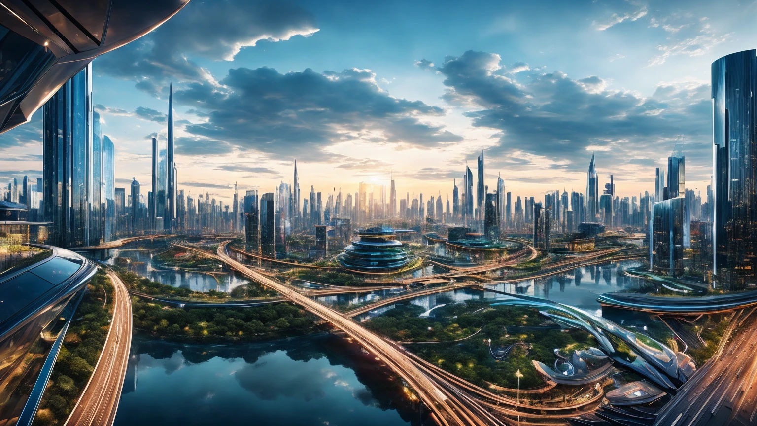 (Best quality,4K,8K,A high resolution,Masterpiece:1.2),Ultra-detailed,(Realistic,Photorealistic,photo-realistic:1.37),Futuristic floating city,Futuristic technology,Huge urban high-tech tablet platform,Airship,Floating in the sky,Futuristic city,Small airships around,High-tech hemispherical platform,Colorful lights,Advanced architecture,modernn architecture,skyscrapper,Access the cloud,Scenic beauty,view over city,Impressive design,Blend seamlessly with nature,energetic and vibrant atmosphere,Futuristic transportation system,Parking is suspended,Transparent path,Lush greenery,Sky gardens,cascading waterfalls,Magnificent skyline,reflections on the water,Sparkling river,Architectural innovation,futuristic skyscrapers,Transparent dome,The shape of the building is unusual,Elevated walkway,Impressive skyline,Glowing lights,Futuristic technology,Minimalist design,Scenic spots,Panoramic view,Cloud Piercing Tower,Vibrant colors,epic sunrise,epic sunset,Dazzling light display,magical ambiance,The future city,Urban Utopia,LuxuryLifestyle,Innovative energy,sustainable development,Smart city technology,Advanced infrastructure,Tranquil atmosphere,Nature and technology live in harmony,Awesome cityscape,Unprecedented urban planning,Architecture connects seamlessly with nature,High-tech metropolis,A cutting-edge engineering marvel,The future of urban living,Visionary architectural concept,Energy-efficient buildings,Harmony with the environment,A city floating above the clouds,Utopian dreams become reality,The possibilities are endless,State-of-the-art transportation network,Green energy integration,Innovative materials,Impressive holographic display,Advanced communication system,Breathtaking aerial view,Quiet and peaceful environment,Modernist aesthetics,Ethereal beauty