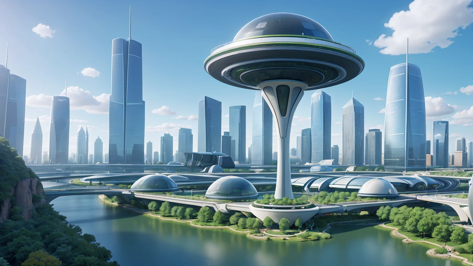 (Best quality,4K,8K,A high resolution,Masterpiece:1.2),Ultra-detailed,(Realistic,Photorealistic,photo-realistic:1.37),Futuristic floating city,Futuristic technology,Huge urban high-tech tablet platform,Airship,Floating in the sky,Futuristic city,Small airships around,High-tech hemispherical platform,Colorful lights,Advanced architecture,modernn architecture,skyscrapper,Access the cloud,Scenic beauty,view over city,Impressive design,Blend seamlessly with nature,energetic and vibrant atmosphere,Futuristic transportation system,Parking is suspended,Transparent path,Lush greenery,Sky gardens,cascading waterfalls,Magnificent skyline,reflections on the water,Sparkling river,Architectural innovation,futuristic skyscrapers,Transparent dome,The shape of the building is unusual,Elevated walkway,Impressive skyline,Glowing lights,Futuristic technology,Minimalist design,Scenic spots,Panoramic view,Cloud Piercing Tower,Vibrant colors,epic sunrise,epic sunset,Dazzling light display,magical ambiance,The future city,Urban Utopia,LuxuryLifestyle,Innovative energy,sustainable development,Smart city technology,Advanced infrastructure,Tranquil atmosphere,Nature and technology live in harmony,Awesome cityscape,Unprecedented urban planning,Architecture connects seamlessly with nature,High-tech metropolis,A cutting-edge engineering marvel,The future of urban living,Visionary architectural concept,Energy-efficient buildings,Harmony with the environment,A city floating above the clouds,Utopian dreams become reality,The possibilities are endless,State-of-the-art transportation network,Green energy integration,Innovative materials,Impressive holographic display,Advanced communication system,Breathtaking aerial view,Quiet and peaceful environment,Modernist aesthetics,Ethereal beauty
