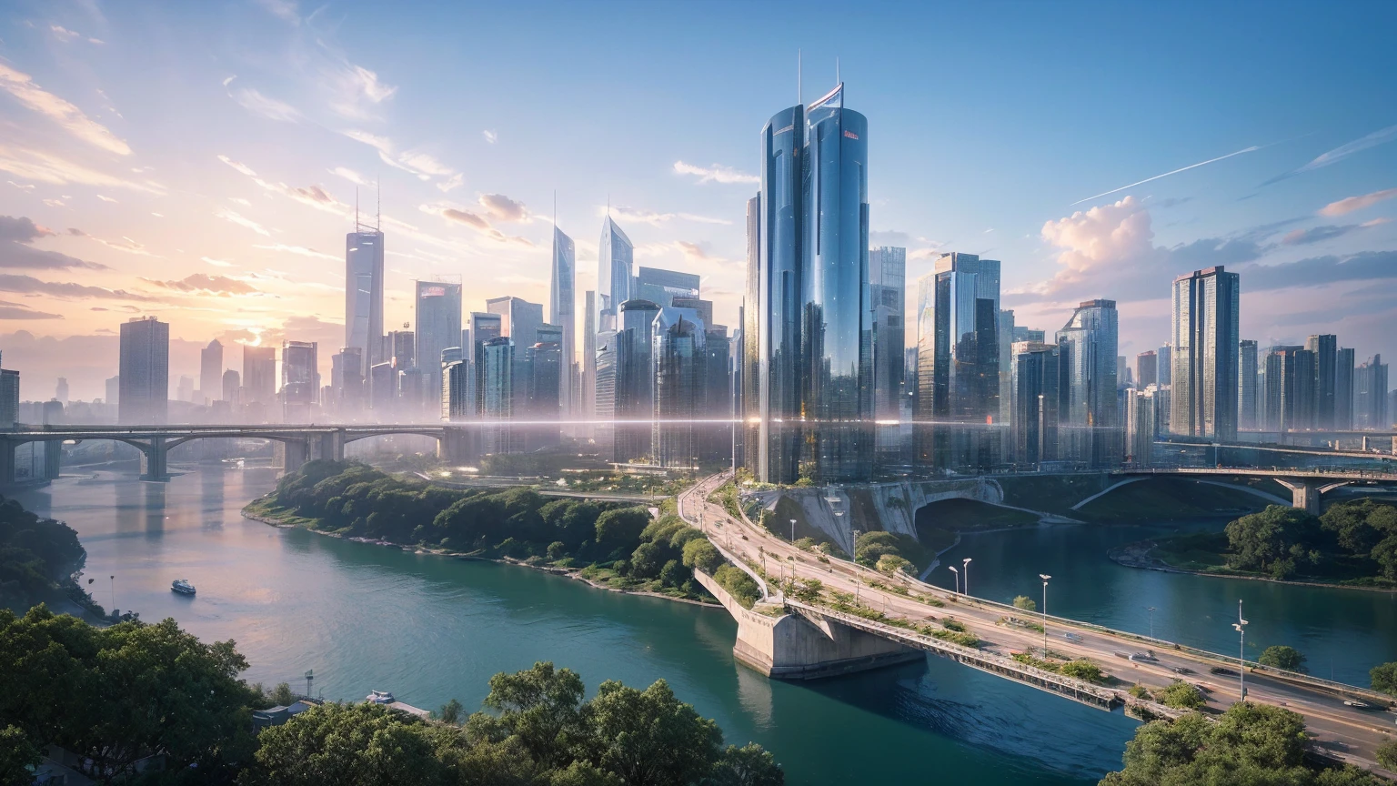 (Best quality,4K,8K,A high resolution,Masterpiece:1.2),Ultra-detailed,(Realistic,Photorealistic,photo-realistic:1.37),Futuristic floating city,Futuristic technology,Huge urban high-tech tablet platform,Airship,Floating in the sky,Futuristic city,Small airships around,High-tech hemispherical platform,Colorful lights,Advanced architecture,modernn architecture,skyscrapper,Access the cloud,Scenic beauty,view over city,Impressive design,Blend seamlessly with nature,energetic and vibrant atmosphere,Futuristic transportation system,Parking is suspended,Transparent path,Lush greenery,Sky gardens,cascading waterfalls,Magnificent skyline,reflections on the water,Sparkling river,Architectural innovation,futuristic skyscrapers,Transparent dome,The shape of the building is unusual,Elevated walkway,Impressive skyline,Glowing lights,Futuristic technology,Minimalist design,Scenic spots,Panoramic view,Cloud Piercing Tower,Vibrant colors,epic sunrise,epic sunset,Dazzling light display,magical ambiance,The future city,Urban Utopia,LuxuryLifestyle,Innovative energy,sustainable development,Smart city technology,Advanced infrastructure,Tranquil atmosphere,Nature and technology live in harmony,Awesome cityscape,Unprecedented urban planning,Architecture connects seamlessly with nature,High-tech metropolis,A cutting-edge engineering marvel,The future of urban living,Visionary architectural concept,Energy-efficient buildings,Harmony with the environment,A city floating above the clouds,Utopian dreams become reality,The possibilities are endless,State-of-the-art transportation network,Green energy integration,Innovative materials,Impressive holographic display,Advanced communication system,Breathtaking aerial view,Quiet and peaceful environment,Modernist aesthetics,Ethereal beauty
