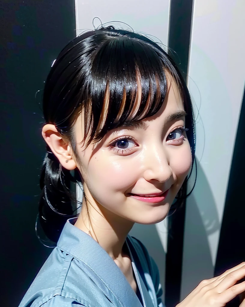 One girl , Side Ponytail, Hakama skirt,dark,
(Realistic, photo-Realistic:1.37),(8K, RAW Photos, Highest quality, masterpiece:1.2), cute, Super detailed,Heart-shaped pupils,Physically Based Rendering, Ultra-high resolution, View your viewers,photoRealistic,Realistic, alone, photoRealistic, Highest quality,extremely Detailed face,Highly detailed eyes and face, Beautiful attention to detail,Absurd, incredibly Absurd,An unforgettable smile,Childish appearance, Highest quality, masterpiece, Portraiture, Beautiful girl photo, Detailed face, throw, (((Depth of written boundary))), pale and shiny skin, (Flat Chest), Neon glow, Random Background,