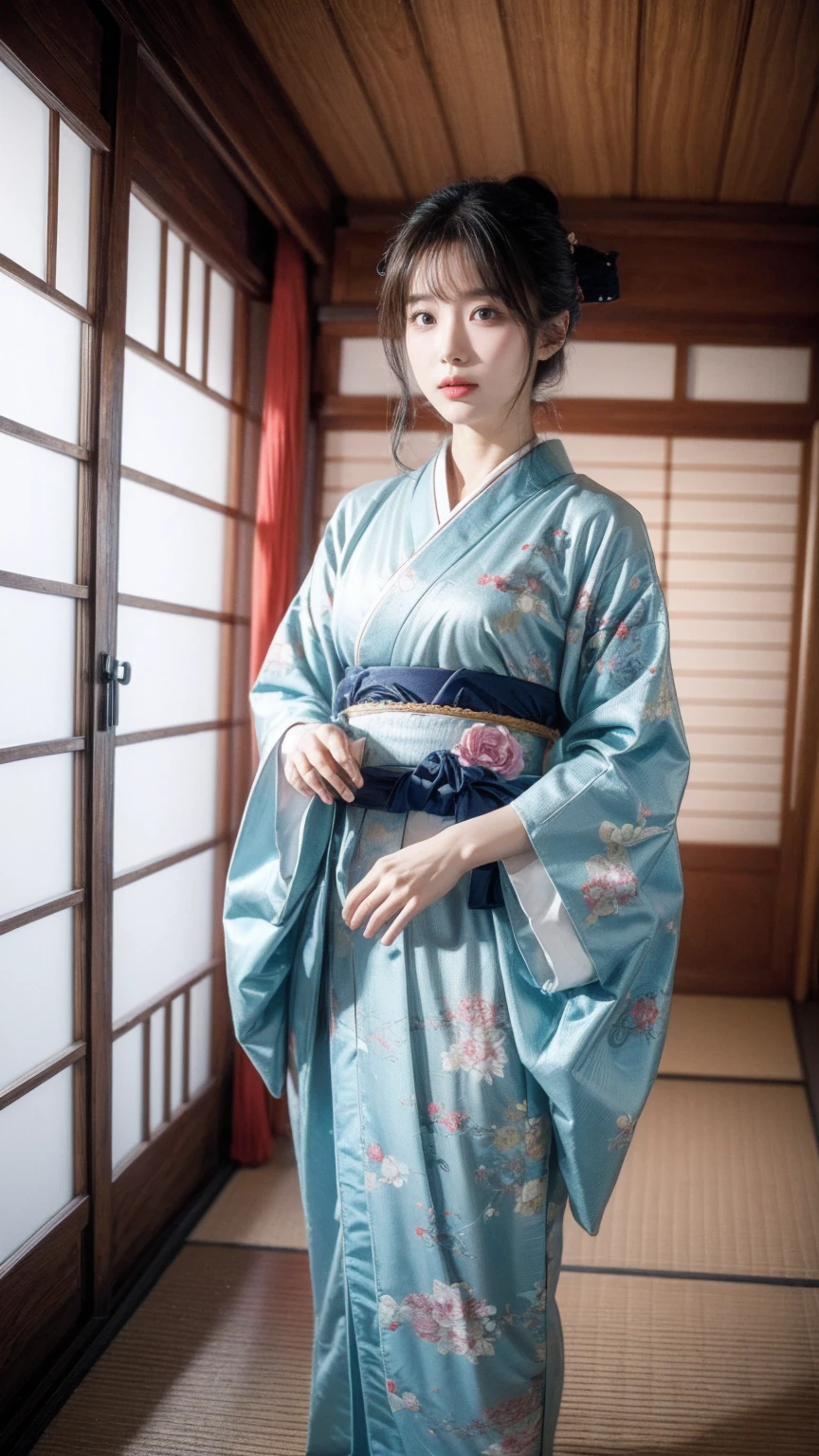 (8K, best quality, masterpiece, Ultra HD: 1.2),kimono,Japanese-style rooms,besides,whole body