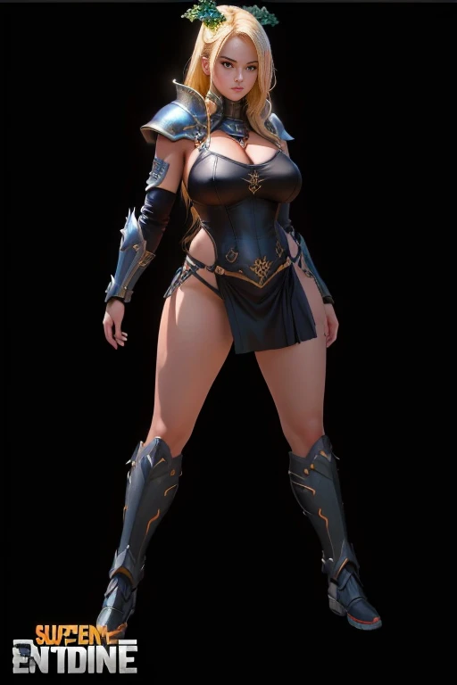 standing alone, super smooth photo, Unreal Engine 5 8K UHD full body image, Woman, bright color scheme, detail, tattoo details, best qualityer, work of art, offcial art, Built-in 8k wallpaper, Highly detailed, sharp focus, dynamic pose, body part , beautiful female character concept art, futurist, Kale super big breasts, Kale vagina, Kale navel, muscled body, facing the public, curvy body, hot face, ((Kale)), blonde hair armor red and black bikini , red and black leather 