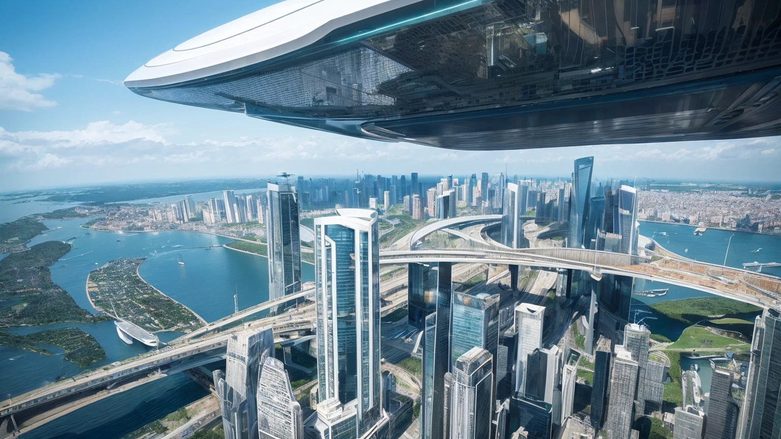 (Best quality,4K,8K,A high resolution,Masterpiece:1.2),Ultra-detailed,(Realistic,Photorealistic,photo-realistic:1.37),Futuristic floating city,Futuristic technology,Huge urban high-tech tablet platform,Airship,Floating in the sky,Futuristic city,Small airships around,High-tech hemispherical platform,Colorful lights,Advanced architecture,modernn architecture,skyscrapper,Access the cloud,Scenic beauty,view over city,Impressive design,Blend seamlessly with nature,energetic and vibrant atmosphere,Futuristic transportation system,Parking is suspended,Transparent path,Lush greenery,Sky gardens,cascading waterfalls,Magnificent skyline,reflections on the water,Sparkling river,Architectural innovation,futuristic skyscrapers,Transparent dome,The shape of the building is unusual,Elevated walkway,Impressive skyline,Glowing lights,Futuristic technology,Minimalist design,Scenic spots,Panoramic view,Cloud Piercing Tower,Vibrant colors,epic sunrise,epic sunset,Dazzling light display,magical ambiance,The future city,Urban Utopia,LuxuryLifestyle,Innovative energy,sustainable development,Smart city technology,Advanced infrastructure,Tranquil atmosphere,Nature and technology live in harmony,Awesome cityscape,Unprecedented urban planning,Architecture connects seamlessly with nature,High-tech metropolis,A cutting-edge engineering marvel,The future of urban living,Visionary architectural concept,Energy-efficient buildings,Harmony with the environment,A city floating above the clouds,Utopian dreams become reality,The possibilities are endless,State-of-the-art transportation network,Green energy integration,Innovative materials,Impressive holographic display,Advanced communication system,Breathtaking aerial view,Quiet and peaceful environment,Modernist aesthetics,Ethereal beauty