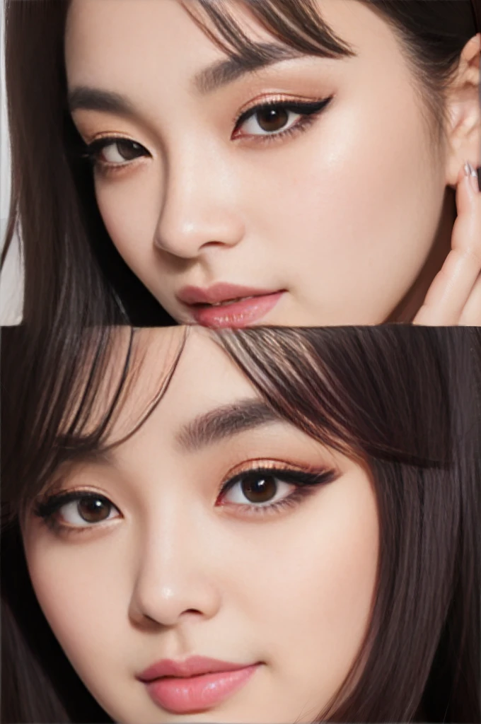 Female Idols、glossy lip gloss、smile、smokey eye shadow、Winged eyeliner、((Dramatic Eyelashes))、Women's Silk Dresses、Colorful Short Hair(Neon Fuchsia)、Decorate your hair with flowers、Conceptual Art, high quality, Realistic, Very detailed CG 統合 8k 壁紙, Very detailed, High-resolution RAW color photos, Professional photography, Cinematic Light, Beautiful details, Super detailed, High detail, (((Bokeh))), Depth of written boundary, illumination, City Street, Super stylish lighting
