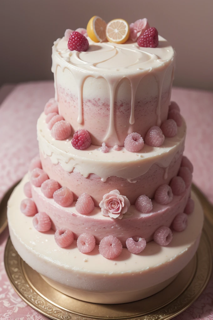 image of musse jelly in pink tones with decoration of fruits and a bear (ultra high definition,, Very detailed, high quality), From soft floral notes to fresh citrus fragrances, each soap, (Extremely detailed CG unit, 64k wallpaper), 64K UHD, HDR, Fujifilm XT3 Sharp Focus, Professional lighting, vivid colors, intricate details, film grain, raw photography, Fujifilm XT3 realista painting art, f5.6,cuo cake
