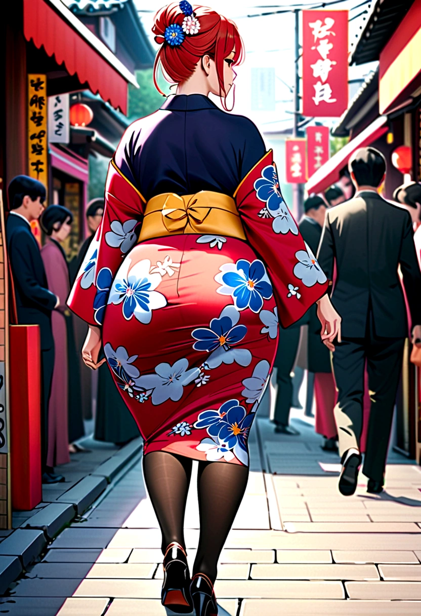 best quality big butt kimono tights walk public