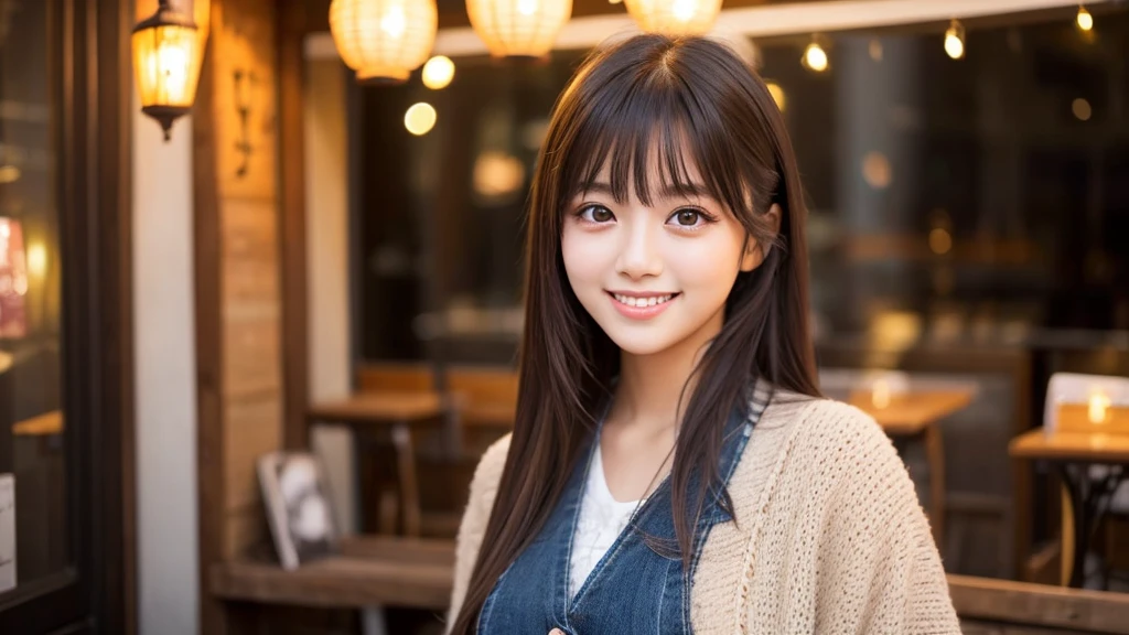 Cute girl working at a cafe terrace Japanese 19age
Professional Lighting Digital SLR Beautiful and elaborate face Perfect and beautiful face Big eyes Smile