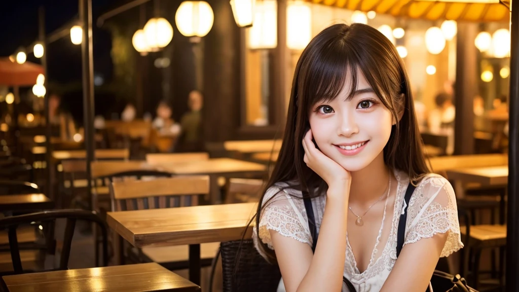 Cute girl working at a cafe terrace Japanese 19age
Professional Lighting Digital SLR Beautiful and elaborate face Perfect and beautiful face Big eyes Smile