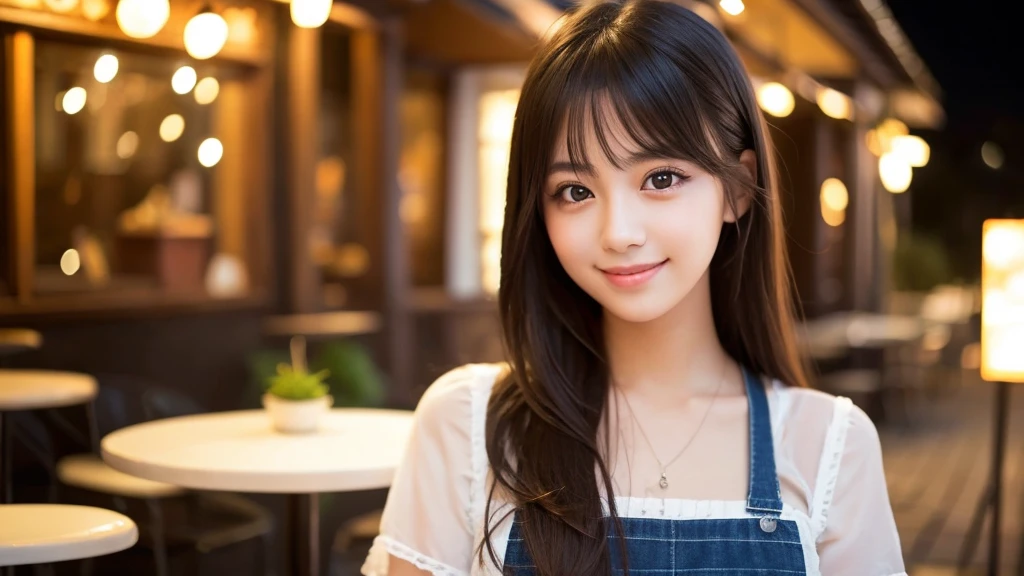 Cute girl working at a cafe terrace Japanese 19age
Professional Lighting Digital SLR Beautiful and elaborate face Perfect and beautiful face Big eyes Smile