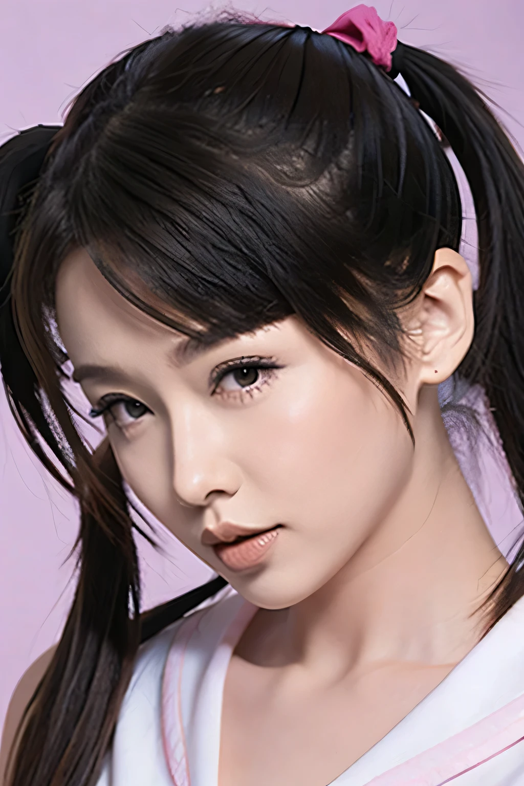 Twin ponytail girl，Head close-up，Girl with Double ponytail hairstyle，(((((Double ponytail hairstyle)))))，Ink Animation , Anime style 4 k, Smooth anime CG art, Anime style. 8K, Detailed digital anime art, Beautiful anime girl, 4k anime wallpaper, , 8K high quality detailed art, artwork in the style of guweiz, Cute girl anime visual