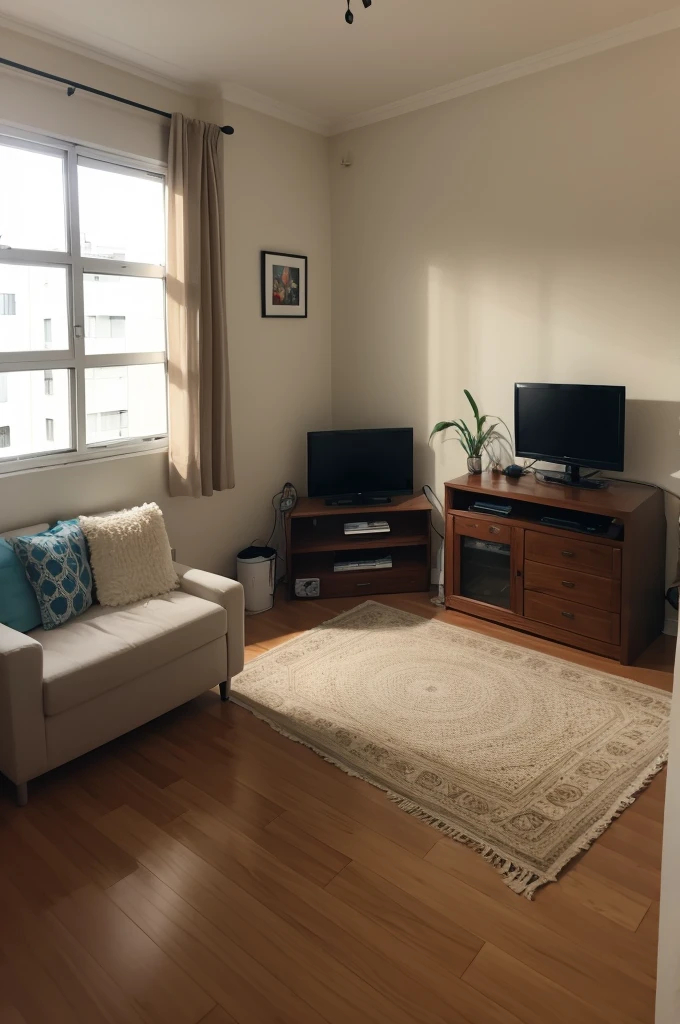 Brazilian gospel singer inside an apartment