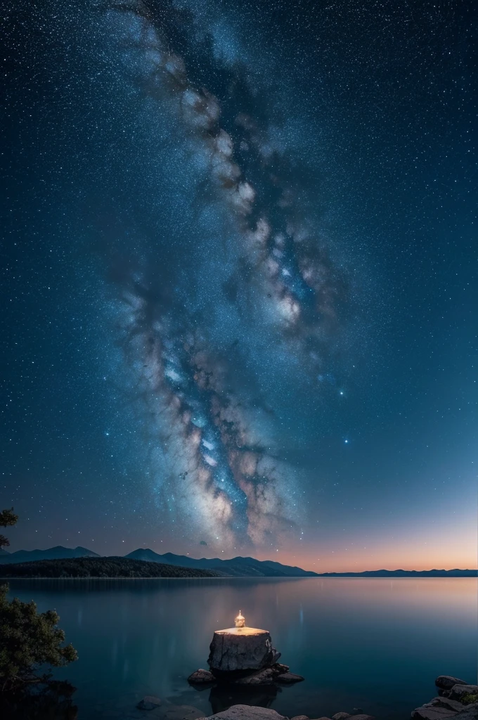 Create a deep world full of stars and a crystal clear lake
