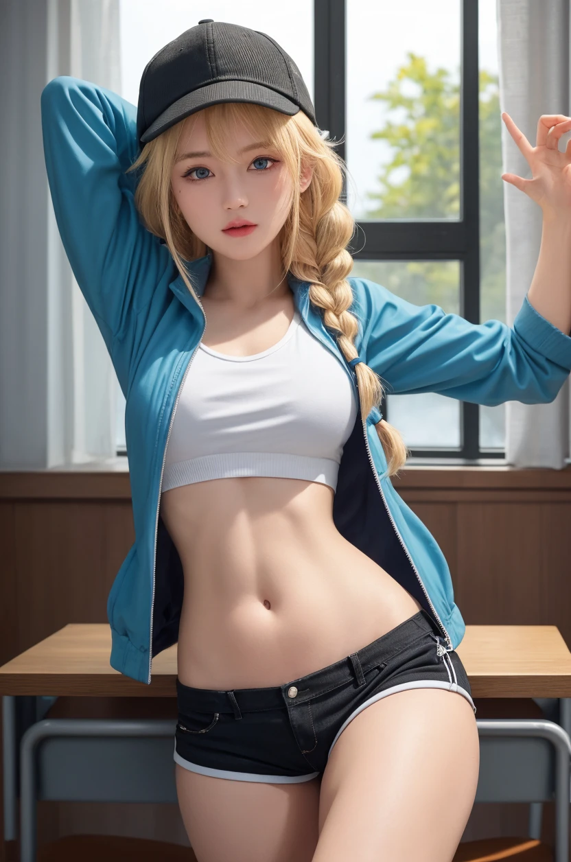 girl with blond hair blue eyes very skinny doing the splits