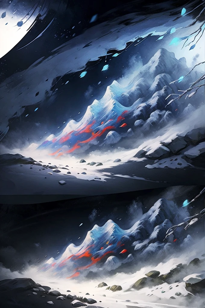 painting of a snowy mountain path, painterly illustration, colorful concept art, a beautiful artwork illustration, jen bartel, in the snow mountains, colorful digital painting, painterly concept art, by Simon Gaon, winter concept art, inspired by Tuomas Korpi, jessica rossier color scheme, with a snowy mountain and ice