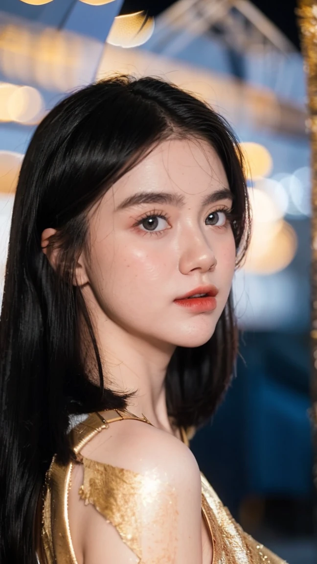 Adorable , Gorgeous , Beautiful , Russian Baby Face , Huge Round Colossal Chest , 30 Years Old , White Skin, red lipstick, sensual Lipstick, Sensational Lips glossy, Profetional make up, White G-string, Shower Room,  ((Bokeh:1.1)) , Blue Eye , ((White-Gold Coloured)) , ((Night:1.3)) , Standing Pose , HDR , Ultra Detailed , EF 24-70mm f/2.8L II USM
